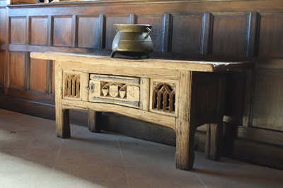 Lot 9 - Oak table cupboard