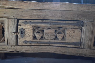 Lot 9 - Oak table cupboard