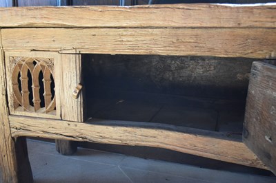Lot 9 - Oak table cupboard