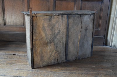 Lot 11 - Boarded oak mural livery cupboard