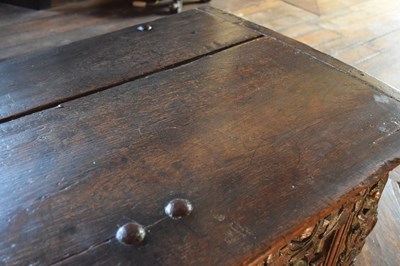 Lot 711 - Ex Barrow Court, Barrow Gurney - Small late 16th Century carved oak chest