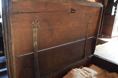 Lot 711 - Ex Barrow Court, Barrow Gurney - Small late 16th Century carved oak chest