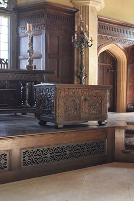 Lot 711 - Ex Barrow Court, Barrow Gurney - Small late 16th Century carved oak chest