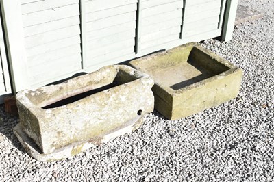 Lot 688 - Antique stone trough, and another in two sections