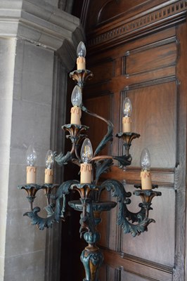 Lot 19 - Pair of floor-standing ten-light candelabra