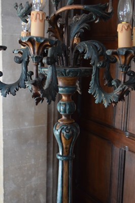 Lot 19 - Pair of floor-standing ten-light candelabra
