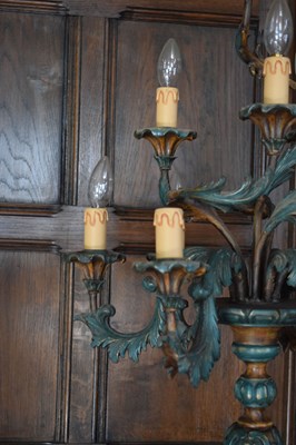 Lot 19 - Pair of floor-standing ten-light candelabra