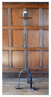 Lot 21 - Floor-standing wrought iron candle stand