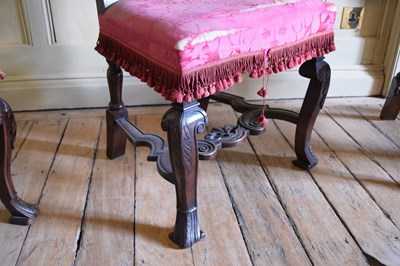 Lot 22 - Set of six late 17th Century and later walnut high back dining chairs