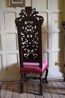 Lot 22 - Set of six late 17th Century and later walnut high back dining chairs