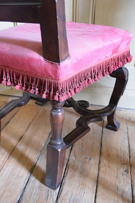Lot 22 - Set of six late 17th Century and later walnut high back dining chairs