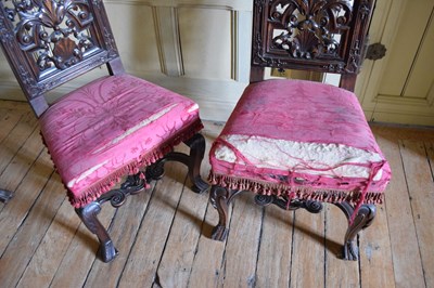 Lot 22 - Set of six late 17th Century and later walnut high back dining chairs