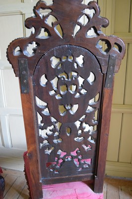 Lot 22 - Set of six late 17th Century and later walnut high back dining chairs