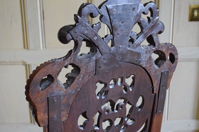 Lot 22 - Set of six late 17th Century and later walnut high back dining chairs