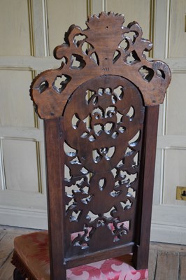 Lot 22 - Set of six late 17th Century and later walnut high back dining chairs
