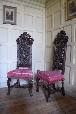 Lot 22 - Set of six late 17th Century and later walnut high back dining chairs