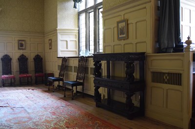 Lot 25 - Charles I carved oak three-tier open ‘court cupboard’ or buffet