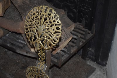 Lot 31 - Charles Appleby - Pair of brass andirons