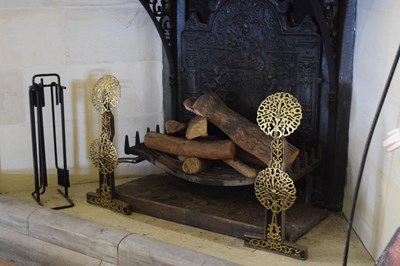 Lot 31 - Charles Appleby - Pair of brass andirons