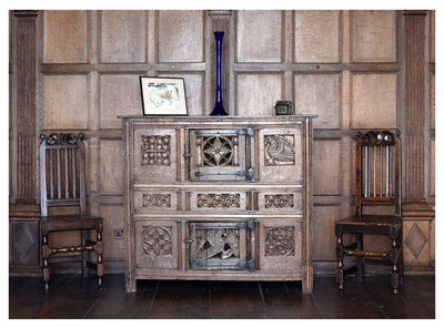 Lot 41 - Oak aumbry, in the English manner of circa 1500
