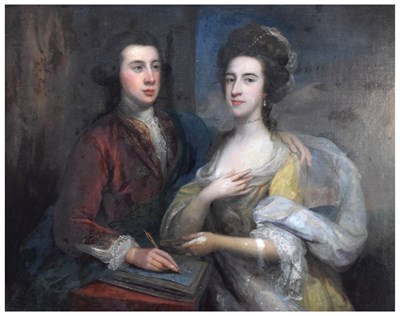 Lot 46 - Circle of Arthur Pond, (circa1701-1758) - Oil on canvas, Henry and Susanna Hoare