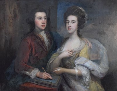 Lot 46 - Circle of Arthur Pond, (circa1701-1758) - Oil on canvas, Henry and Susanna Hoare
