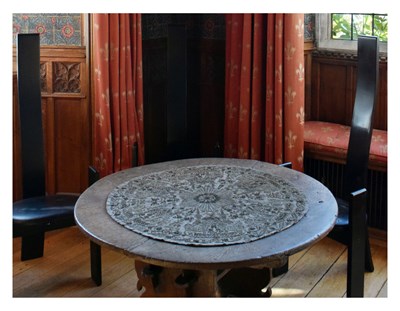 Lot 59 - 18th Century Turkish Ottoman gilt thread embroidered needlework circular panel