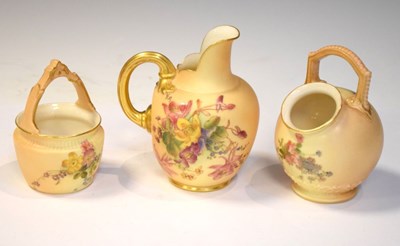 Lot 370 - Three items of Royal Worcester blush ivory porcelain