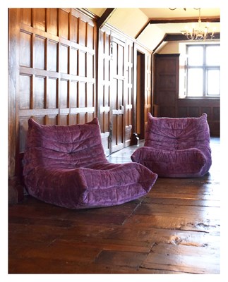 Lot 132 - Michel Ducaroy for Ligne Roset, Pair of 'Togo' chairs