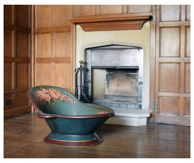 Lot 80 - 'Bargeware' painted tin hip bath