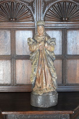 Lot 82 - 18th Century Portuguese polychrome painted carved softwood figure