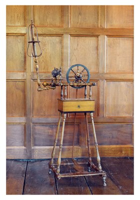 Lot 90 - George III treen spinning wheel with Royal provenance