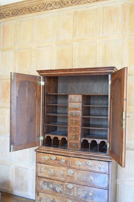 Lot 93 - Queen Anne walnut cabinet on chest, circa 1710