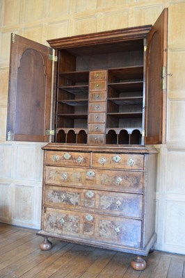 Lot 93 - Queen Anne walnut cabinet on chest, circa 1710
