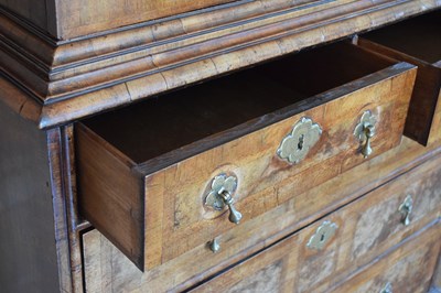 Lot 93 - Queen Anne walnut cabinet on chest, circa 1710