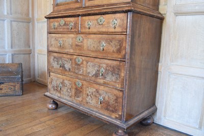 Lot 93 - Queen Anne walnut cabinet on chest, circa 1710