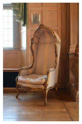 Lot 100 - Late 19th Century French gilt wood hall chair