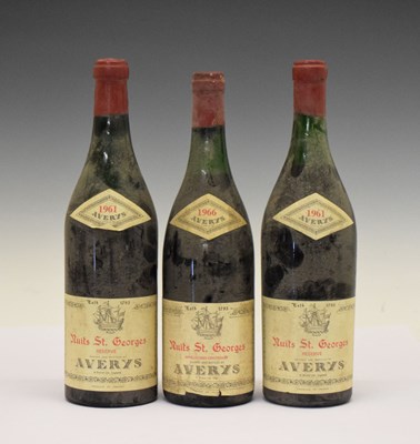 Lot 569 - Avery’s Nuits St George, 1961 and 1966, Côte de Nuits, Burgundy