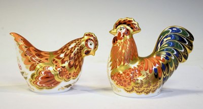 Lot 375 - Royal Crown Derby Bantum Cockerel and Bantum Hen