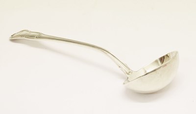 Lot 129 - George III King's Hourglass pattern silver ladle