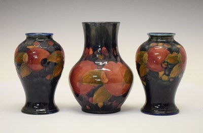 Lot 456 - Three Moorcroft ‘Pomegranate’ vases