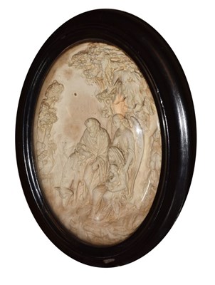 Lot 608 - Framed plaster plaque - Flight into Egypt