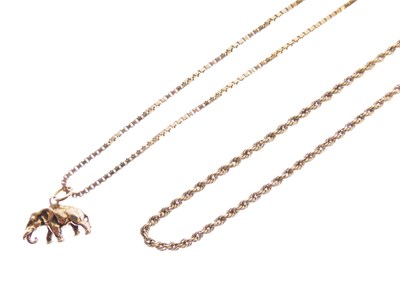 Lot 56 - Two yellow metal necklaces