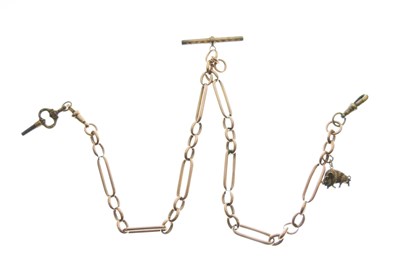 Lot 55 - Yellow metal gold Figaro-link chain, 27g gross approx