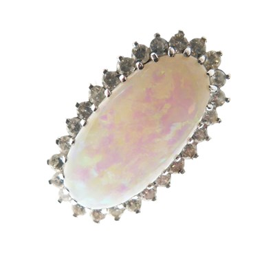 Lot 287 - Opal and diamond cluster ring