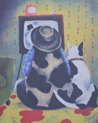 Lot 509 - Mackenzie Thorpe (b. 1956) - Limited edition print - 'Watching with Butch'
