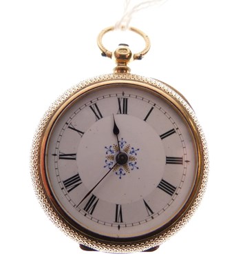 Lot 116 - Yellow metal stamped 'K18' pocket watch