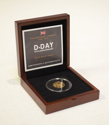 Lot 166 - The Normandy Landings 1944-2019 D-Day 75th Anniversary gold proof penny