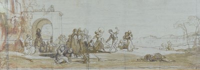 Lot 539 - Penry Williams - Study for landscape with figures