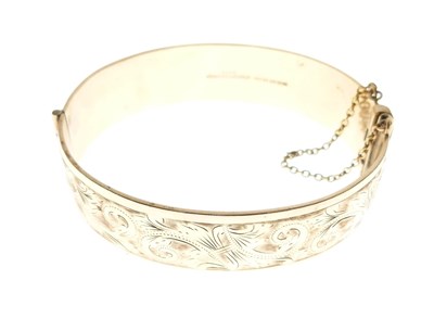 Lot 72 - 1/5th 9ct rolled gold hinged bangle